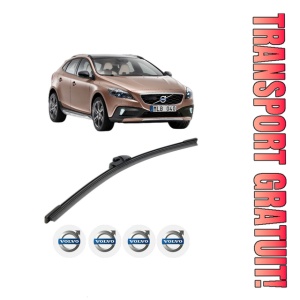 Stergator lamela spate VOLVO V40 Cross Country (526) din 2012 - 2019, pentru luneta auto, Bosch Aerotwin, din cauciuc siliconat rezistent, 4 Stickere Auto VOLVO