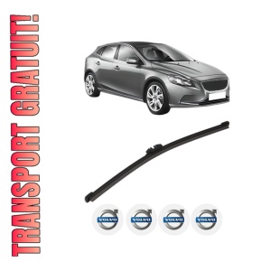 Stergator lamela spate VOLVO V40 Hatchback (525) din 2012 - 2019, pentru luneta auto, Valeo Silencio, din cauciuc siliconat rezistent, 4 Stickere Auto VOLVO