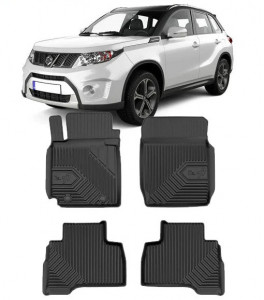 Suzuki Grand VItara II Din 2005 - 02.2015, Suv , Set Covorase Auto Tip Tavita Premium 3D, din cauciuc accesorii pentru autoturismul tau - masina v169178