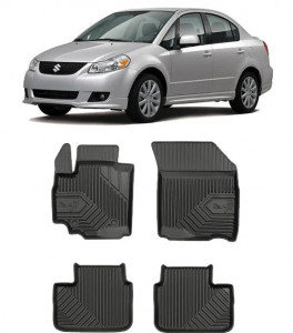 Suzuki Sx4 Din 2006 - 08.2013, Hatchback , Set Covorase Auto Tip Tavita Premium 3D, din cauciuc accesorii pentru autoturismul tau - masina v166750