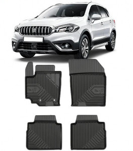 Suzuki Sx4 S-Cross Din 09.2013 - 2019, Suv , Set Covorase Auto Tip Tavita Premium 3D, din cauciuc accesorii pentru autoturismul tau - masina v166533