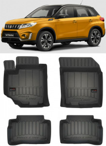 Suzuki VItara, Suv, Din 03.2015 - 03.2020 , Set Covorase Auto Tip Tavita Premium 3D, din cauciuc accesorii pentru autoturismul tau - masina v175566