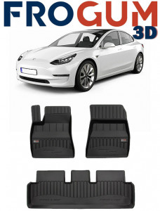 Tesla Model 3, Sedan, Din 07.2017 - Prezent , Set Covorase Auto Tip Tavita Premium 3D, din cauciuc accesorii pentru autoturismul tau - masina v169703