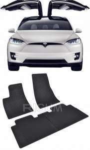 Tesla Model X fabricat din 10.2016 - Prezent, Suv, set covorase auto dedicate, din cauciuc 100% Premium accesorii pentru autoturismul tau - masina v152570