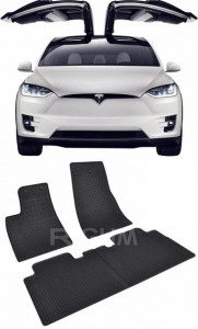 Tesla Model X fabricat din 10.2016 - Prezent, Suv, set covorase auto dedicate, din cauciuc 100% Premium accesorii pentru autoturismul tau - masina v152565