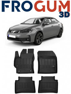 Toyota Corolla XII E210, Sedan, Din 03.2019 - Prezent , Set Covorase Auto Tip Tavita Premium 3D, din cauciuc accesorii pentru autoturismul tau - masina v171313