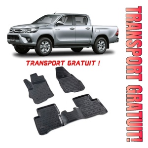 Toyota Hilux VII 2004-2015 Set 4 covorase auto din cauciuc tip tavita premium line 3D - Transport Gratuit!