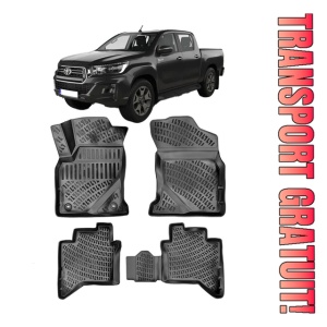 Toyota Hilux VIII 2015-2025 Set 4 covorase auto din cauciuc tip tavita premium line 3D