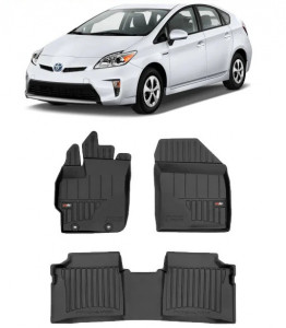 Toyota Prius III, Hatchback, Din 06.2009 - 03.2016 , Set Covorase Auto Tip Tavita Premium 3D, din cauciuc accesorii pentru autoturismul tau - masina v171134