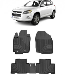 Toyota Rav4 III Din 02.2006 - 02.2013, Suv , Set Covorase Auto Tip Tavita Premium 3D, din cauciuc accesorii pentru autoturismul tau - masina v165735