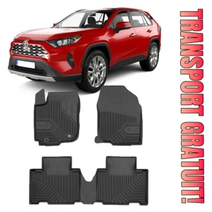 Toyota Rav4 IV Din 03.2013 - 12.2018, Suv , Set Covorase Auto Tip Tavita Premium 3D, din cauciuc