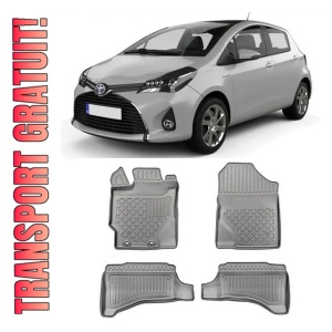 Toyota Yaris III Hybrid, Hatchback, Din 2015 - 08.2020 , Set Covorase Auto Tip Tavita Premium 3D, din cauciuc