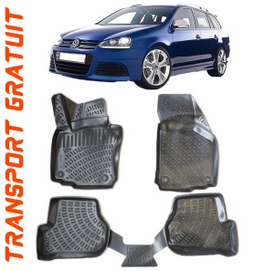 Volkswagen Golf 5 2003-2009 Set 4 covorase auto din cauciuc tip tavita premium line 3D accesorii pentru autoturismul tau - masina v242539