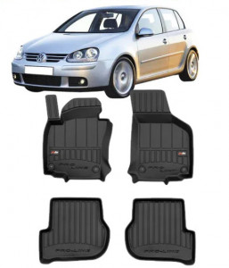 Volkswagen Golf 5 Din 10.2003 - 2008, Hatchback , Set Covorase Auto Tip Tavita Premium 3D, din cauciuc accesorii pentru autoturismul tau - masina v161952