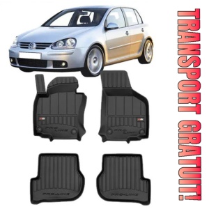 Volkswagen Golf 5 Din 10.2003 - 2008, Hatchback , Set Covorase Auto Tip Tavita Premium 3D, din cauciuc