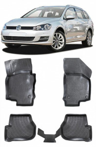 Volkswagen Golf 6 Combi 2008-2012 Set 4 covorase auto din cauciuc tip tavita premium line 3D accesorii pentru autoturismul tau - masina v148188
