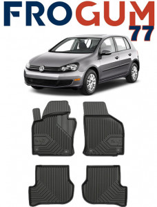 Volkswagen Golf 6 Din 06.2007 - 09.2012, Hatchback , Set Covorase Auto Tip Tavita Premium 3D, din cauciuc accesorii pentru autoturismul tau - masina v167767