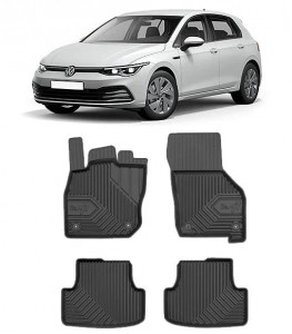 Volkswagen Golf 8 Din 03.2020 - Prezent, Combi , Set Covorase Auto Tip Tavita Premium 3D, din cauciuc accesorii pentru autoturismul tau - masina v168982