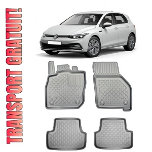 Volkswagen Golf 8 Mhev, Hatchback, Din 11.2020 - Prezent , Set Covorase Auto Tip Tavita Premium 3D, din cauciuc