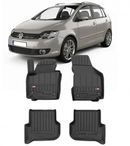 Volkswagen Golf Plus Din 2005 - 2014, MinIVan, Cu Organizator, Si Pentru Modelele Trendline, United , Set Covorase Auto Tip Tavita Premium 3D, din cauciuc accesorii pentru autoturismul tau - masina v165425
