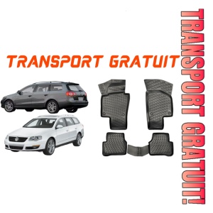 Volkswagen Passat B6 Combi 2005-2010 Set 4 covorase auto din cauciuc tip tavita premium line 3D