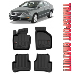 Volkswagen Passat B6, Sedan, Din 2005 - 10.2009 , Set Covorase Auto Tip Tavita Premium 3D, din cauciuc