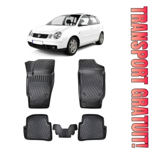 Volkswagen Polo 6Q / 9N / 9N3 IV 2002-2009 Set 4 covorase auto din cauciuc tip tavita premium line 3D