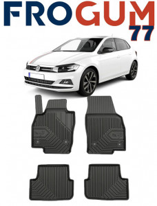Volkswagen Polo VI Din 10.2017 - Prezent, Hatchback , Set Covorase Auto Tip Tavita Premium 3D, din cauciuc accesorii pentru autoturismul tau - masina v165928