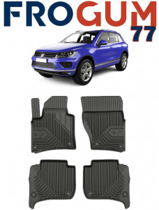 Volkswagen Touareg II R-Line Din 02.2010 - 03.2018, Suv , Set Covorase Auto Tip Tavita Premium 3D, din cauciuc accesorii pentru autoturismul tau - masina v164322