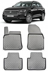 Volkswagen Touareg III, Suv, Din 07.2018 - Prezent , Set Covorase Auto Tip Tavita Premium 3D, din cauciuc accesorii pentru autoturismul tau - masina v174484