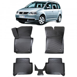 Volkswagen Touran (I) 2003-2015 Set 4 covorase auto din cauciuc tip tavita premium line 3D accesorii pentru autoturismul tau - masina v242149
