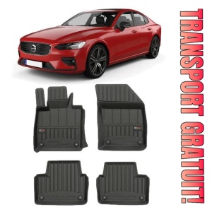 Volvo S60 III, Sedan, Din 10.2018 - Prezent , Set Covorase Auto Tip Tavita Premium 3D, din cauciuc