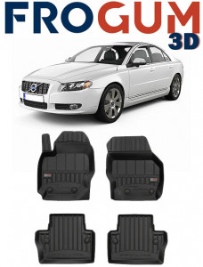 Volvo S80 II, Sedan, Din 03.2006 - 09.2016 , Set Covorase Auto Tip Tavita Premium 3D, din cauciuc accesorii pentru autoturismul tau - masina v170630