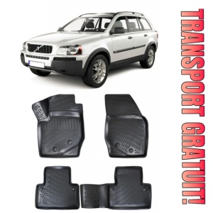 Volvo XC-90 (II) 2002-2014 Set 4 covorase auto din cauciuc tip tavita premium line 3D