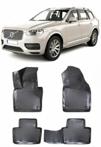 Volvo XC-90 II 2015- Set 4 covorase auto din cauciuc tip tavita premium line 3D accesorii pentru autoturismul tau - masina v243276