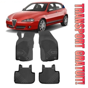 Alfa Romeo 147 Din 2001 - 2010, Hatchback , Set Covorase Auto Tip Tavita Premium 3D, din cauciuc