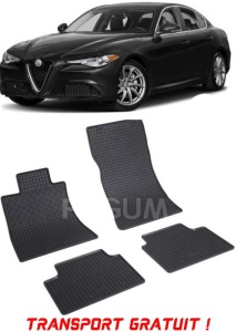 Alfa Romeo Giulia fabricat din 06.2016 - Prezent, Sedan, 4X2, set covorase auto dedicate, din cauciuc 100% Premium - Transport Gratuit accesorii pentru autoturismul tau - masina v41166