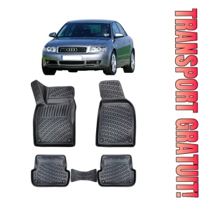 Audi A4 B6 2001-2006 Set 4 covorase auto din cauciuc tip tavita premium line 3D