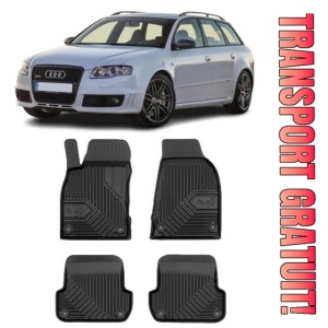 Audi A4 B7 Din 11.2004 - 03.2008, Combi , Set Covorase Auto Tip Tavita Premium 3D, din cauciuc