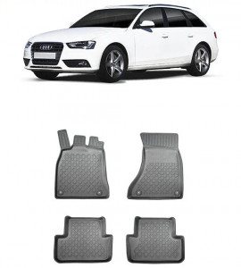 Audi A4 B8, Combi, Din 04.2008 - 10.2015 , Set Covorase Auto Tip Tavita Premium 3D, din cauciuc accesorii pentru autoturismul tau - masina v174153