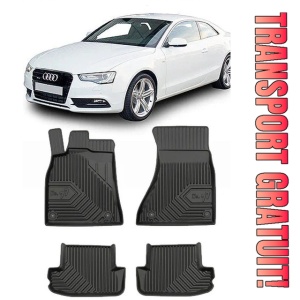 Audi A5 8T3 Din 01.2008 - 09.2016, Coupe , Set Covorase Auto Tip Tavita Premium 3D, din cauciuc