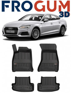 Audi A5 F5, Coupe, Din 10.2016 - Prezent , Set Covorase Auto Tip Tavita Premium 3D, din cauciuc accesorii pentru autoturismul tau - masina v171486