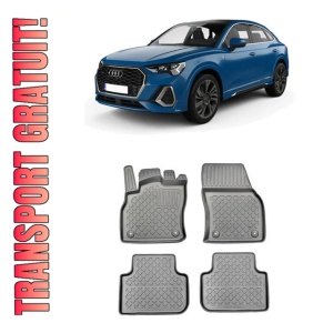 Audi Q3 II Sportback, Suv, Din 09.2019 - Prezent , Set Covorase Auto Tip Tavita Premium 3D, din cauciuc