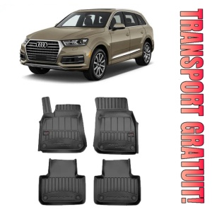 Audi Q7 4M, Suv, Din 06.2015 - Prezent , Set Covorase Auto Tip Tavita Premium 3D, din cauciuc