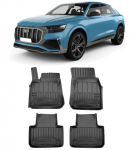 Audi Q8 4M, Suv, Din 07.2018 - Prezent , Set Covorase Auto Tip Tavita Premium 3D, din cauciuc accesorii pentru autoturismul tau - masina v173464