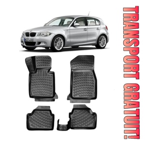 Bmw 1 E81 / E82 / E87 / E88 2004-2011 Set 4 covorase auto din cauciuc tip tavita premium line 3D