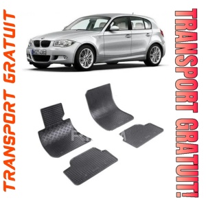 Bmw Seria 1 E87, Hatchback, fabricat din 09.2004 - 2011, 5 Usi, set covorase auto dedicate, din cauciuc 100% Premium