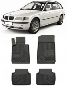 Bmw Seria 3 E46 Din 1998 - 08.2005, Combi, Nu Corespunde Pentru XdrIVe , Set Covorase Auto Tip Tavita Premium 3D, din cauciuc accesorii pentru autoturismul tau - masina v166833