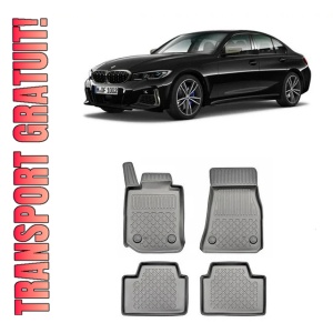 Bmw Seria 3 G20 Din 03.2019 - Prezent, Sedan, X-DrIVe , Set Covorase Auto Tip Tavita Premium 3D, din cauciuc