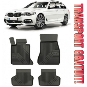 Bmw Seria 5 G31 Din 05.2017 - Prezent, Combi , Set Covorase Auto Tip Tavita Premium 3D, din cauciuc